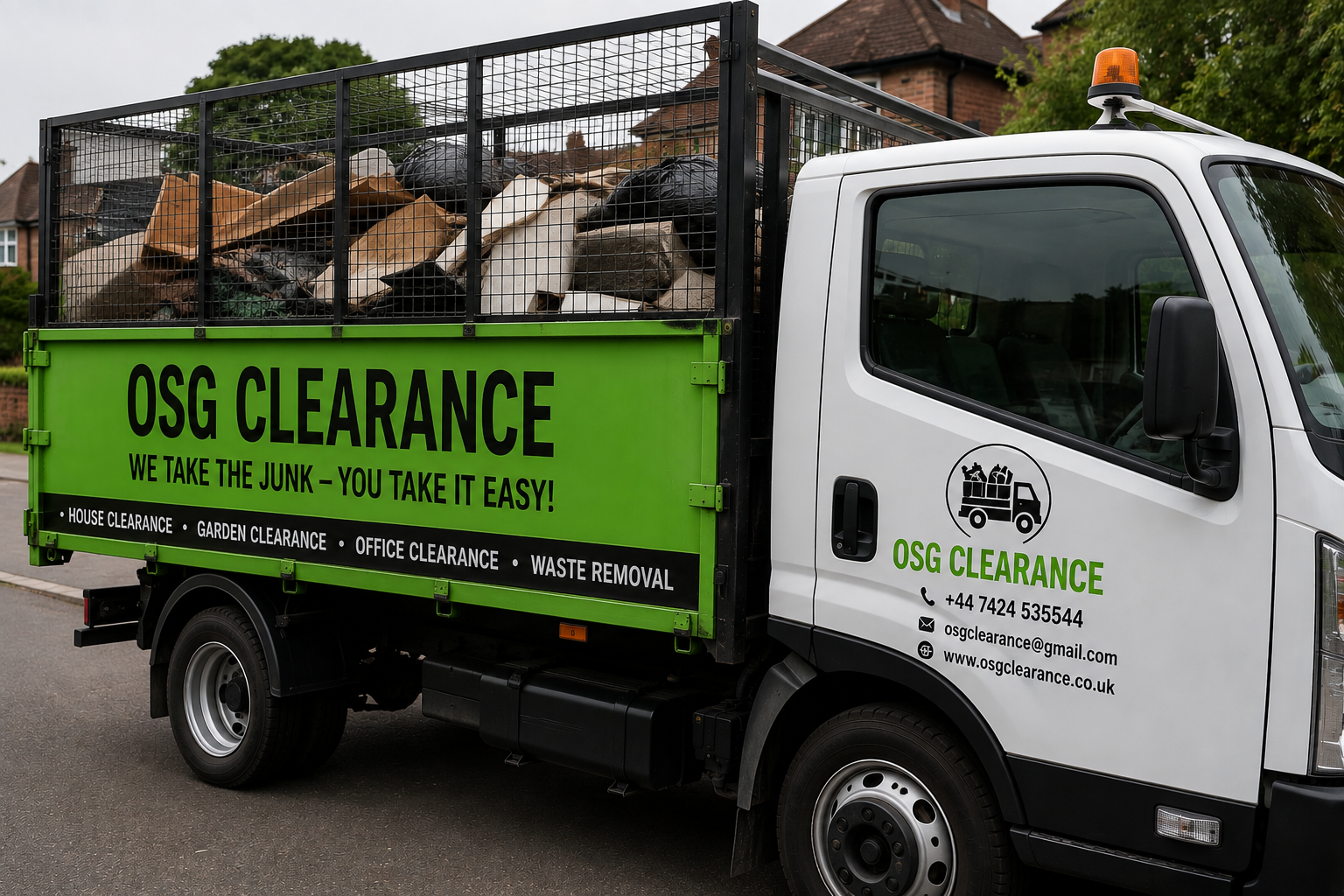 OSG Clearance truck loaded safely for a collection